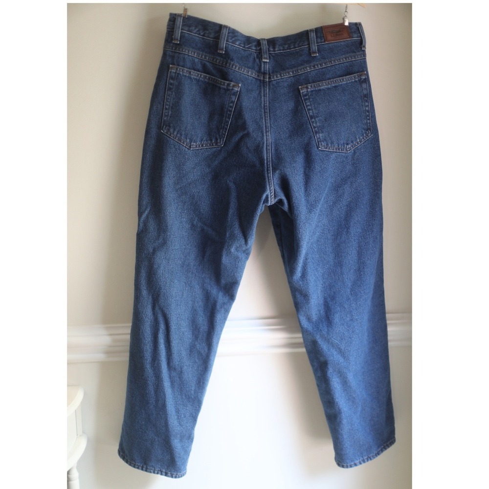 Y2K LL Bean Mens Classic Fit Fleece Lined Jeans Blue Denim 36x30 162343 - Picture 7 of 9